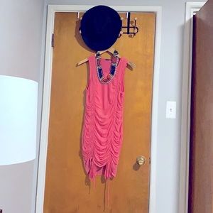 Pretty Pink- Medium dress with perfect adjustable ruching to accommodate lengths